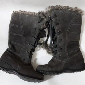 Sporto Kristen Leather suede waterproof winter Boots  8M lace up faux fur casual